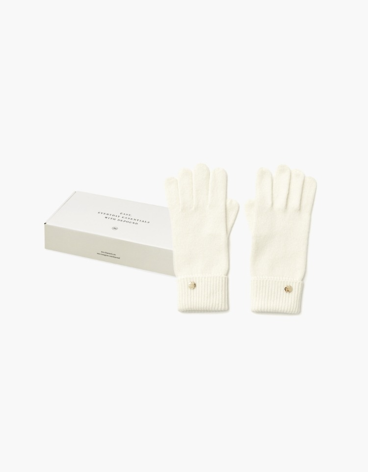 [선물포장] [이주빈 착용] wool knit gloves - ivory