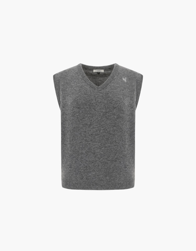 [티슈&#039;s pick!]symbol logo knit vest - charcoal