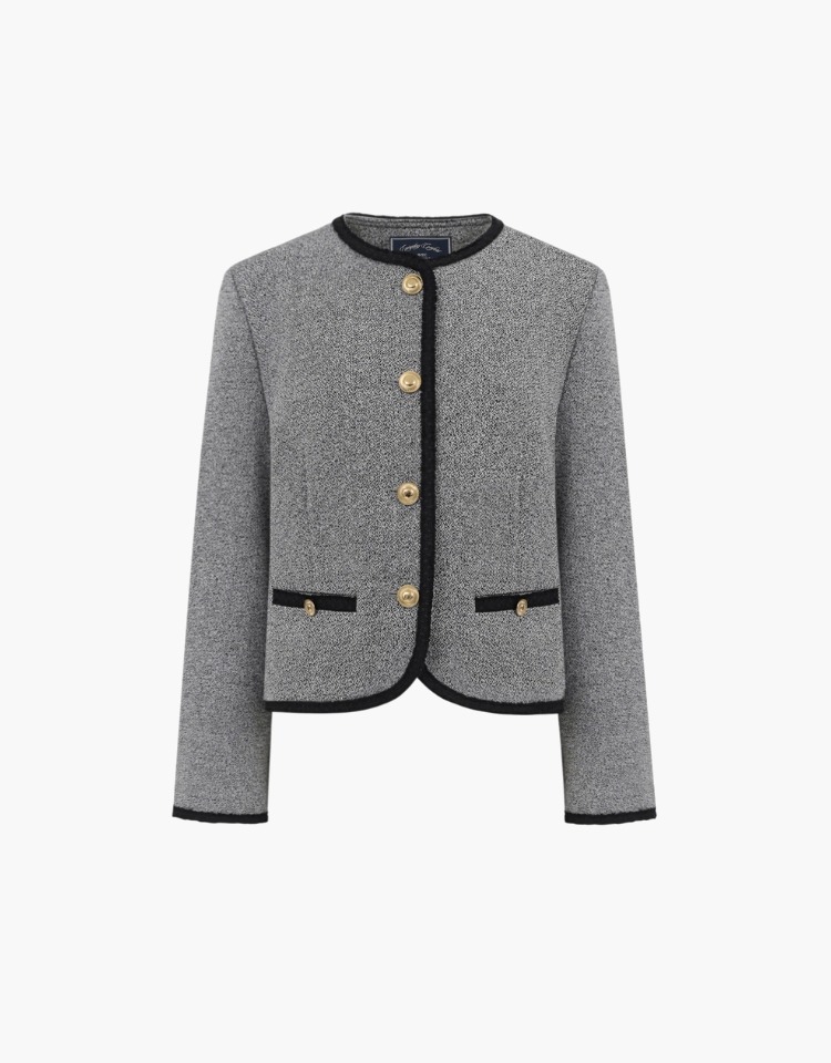 classic tweed jacket - dark gray