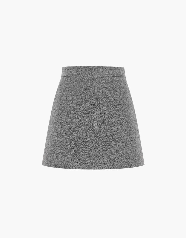 classic tweed skirt - dark gray