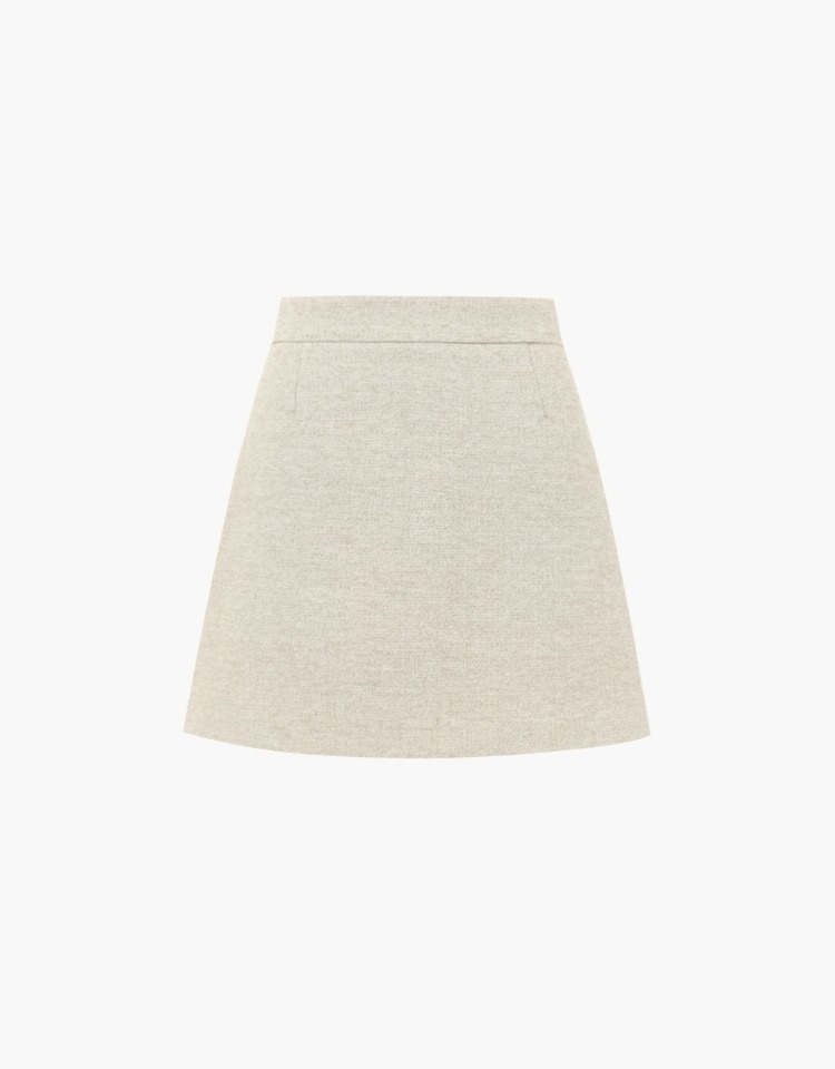 classic tweed skirt - beige
