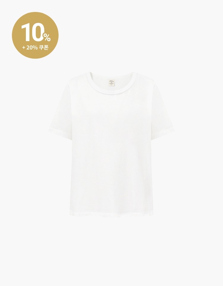 [다송이송송 PICK]cotton u neck t-shirt - white