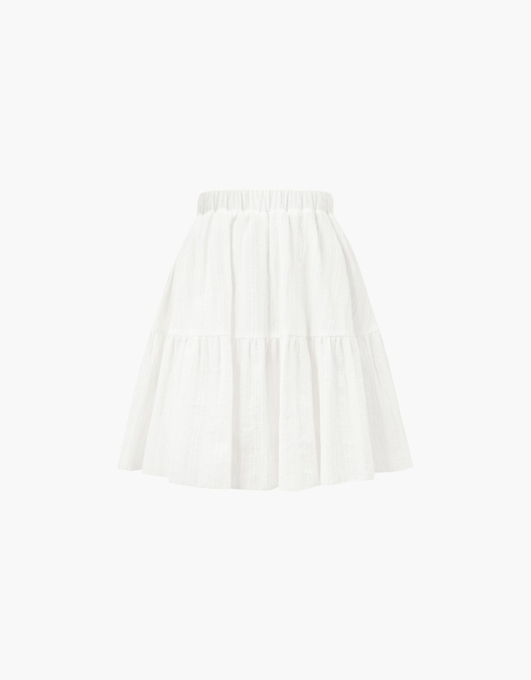 [다송이송송 PICK]tiered banding skirt - white