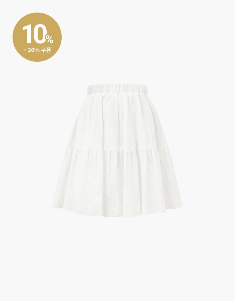 [다송이송송 PICK]tiered banding skirt - white