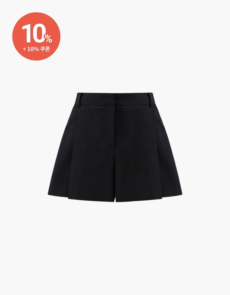 [10% 할인+10% 쿠폰]tucked cotton shorts - black