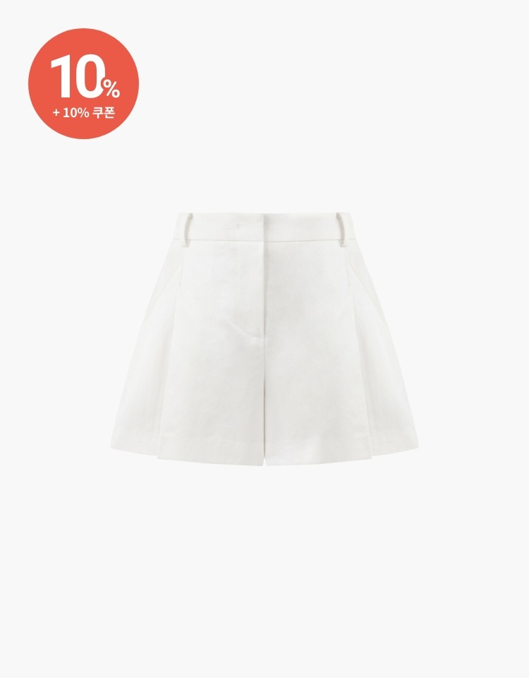 [10% 할인+10% 쿠폰]tucked cotton shorts - white