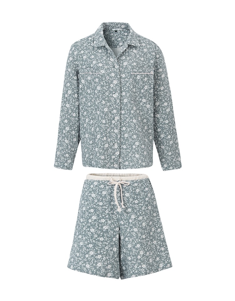 [homepage exclusive] pajama SET (blue flower)