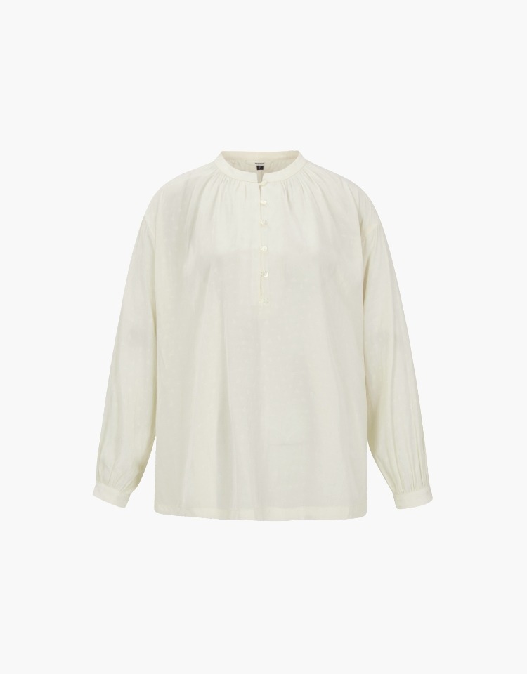 [남지현 착용]daisy jacquard shirring blouse (ivory)