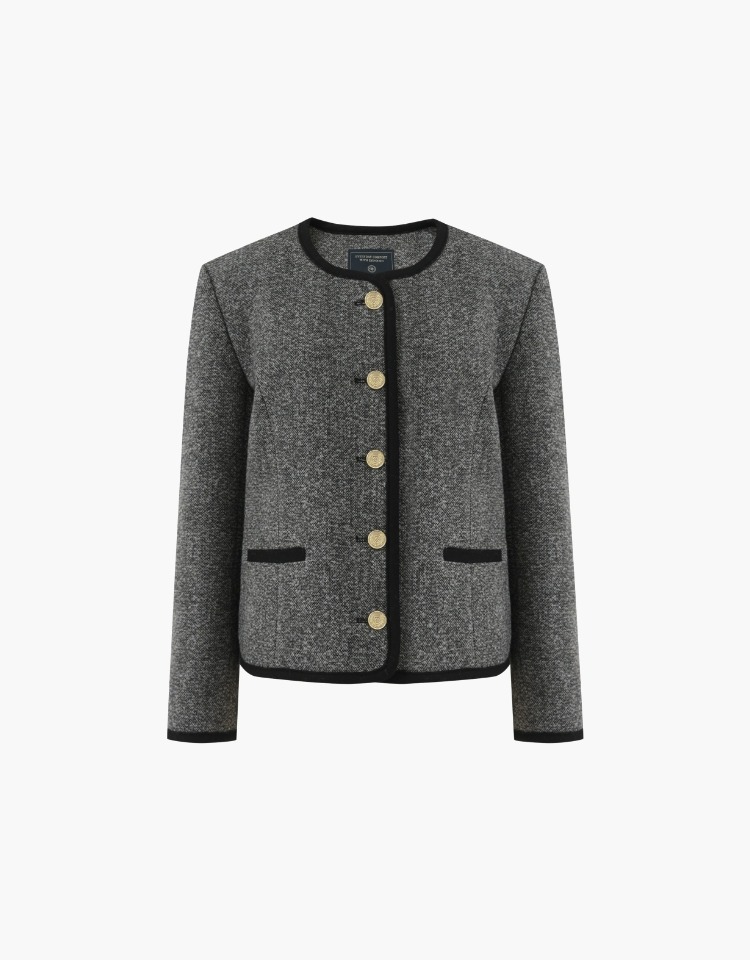 wool blend tweed jacket (melange black)