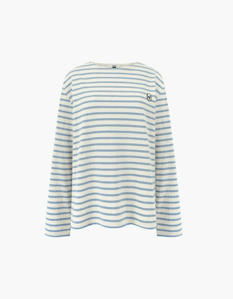 [예약배송 9/29]dpwd elbow patch stripe t shirts (ivory+skyblue stripe)