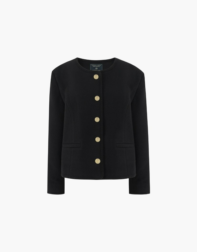 wool blend tweed jacket (black)