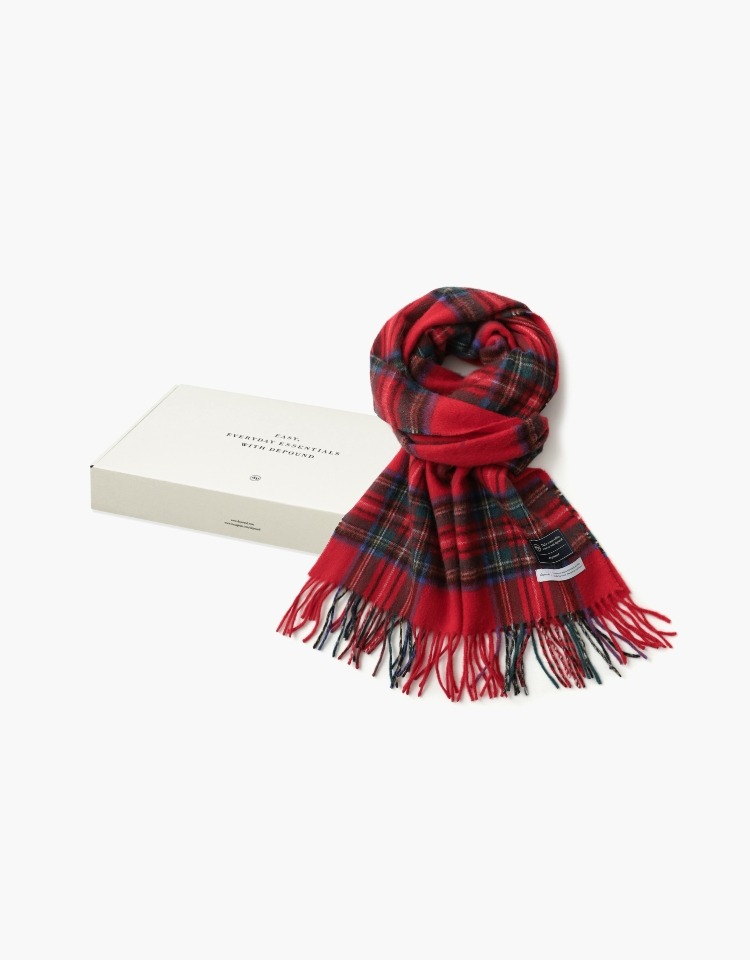 [선물포장]cashmere wool blended muffler (red check)