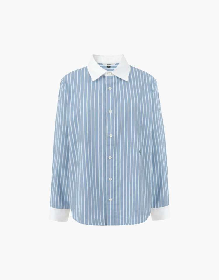 collar point standard shirt (blue stripe)