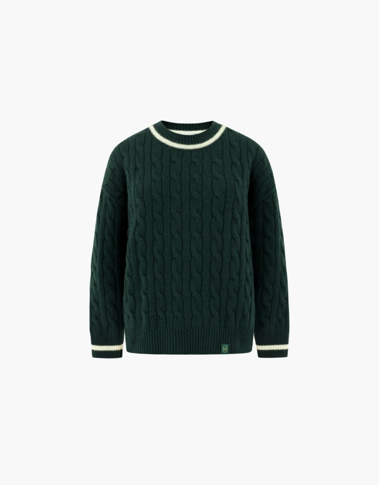 line cable pullover (deep green)