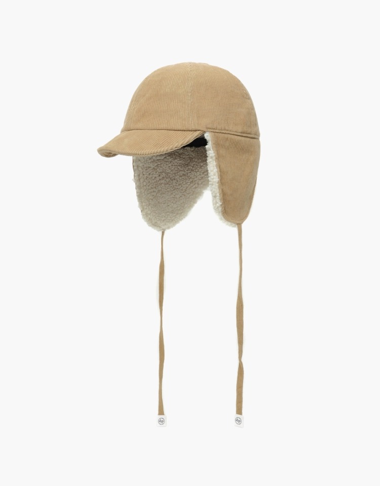 earflap cap (beige corduroy)
