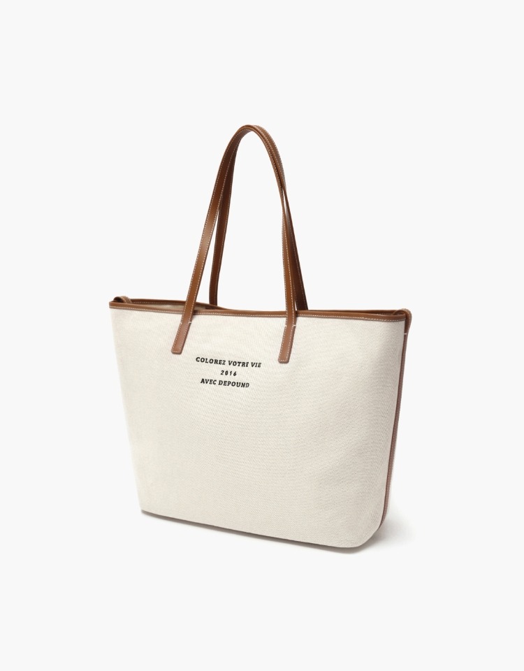 dear bag (shoulder) - beige twill (L)