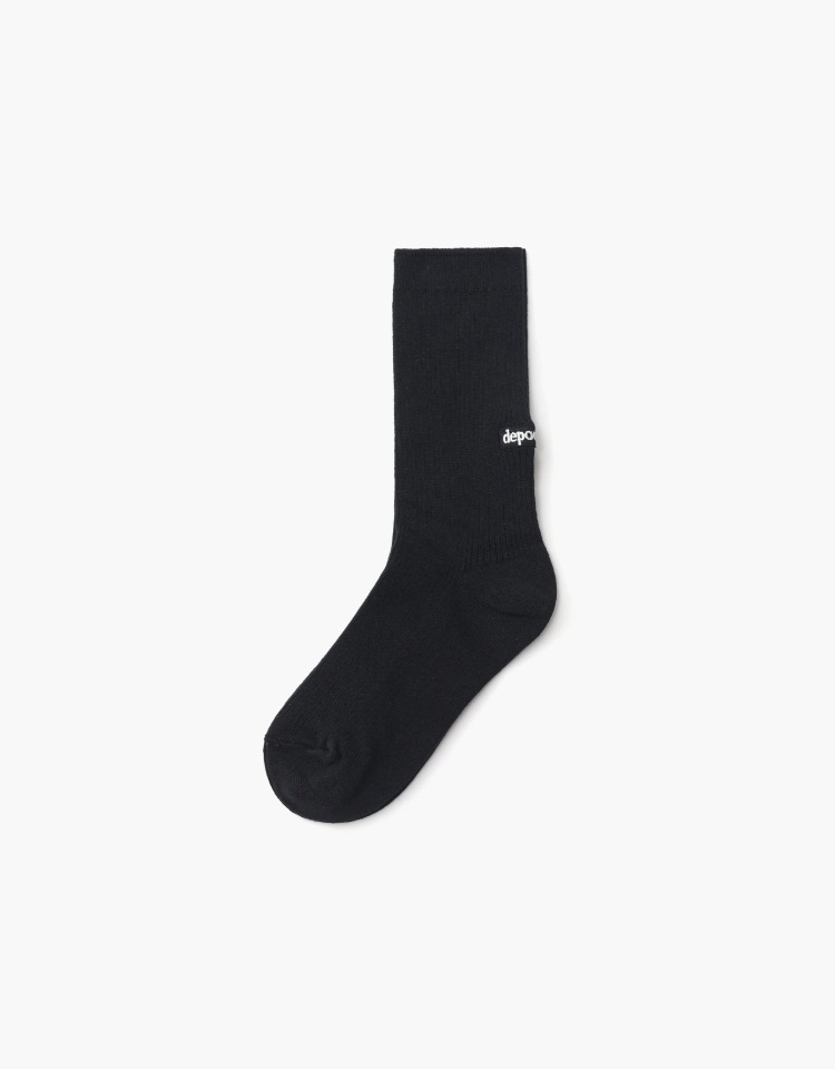 logo ribbed socks - black