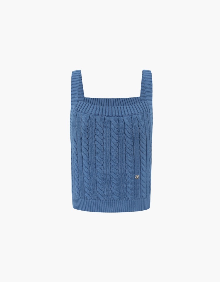 gold charm cable bustier - blue