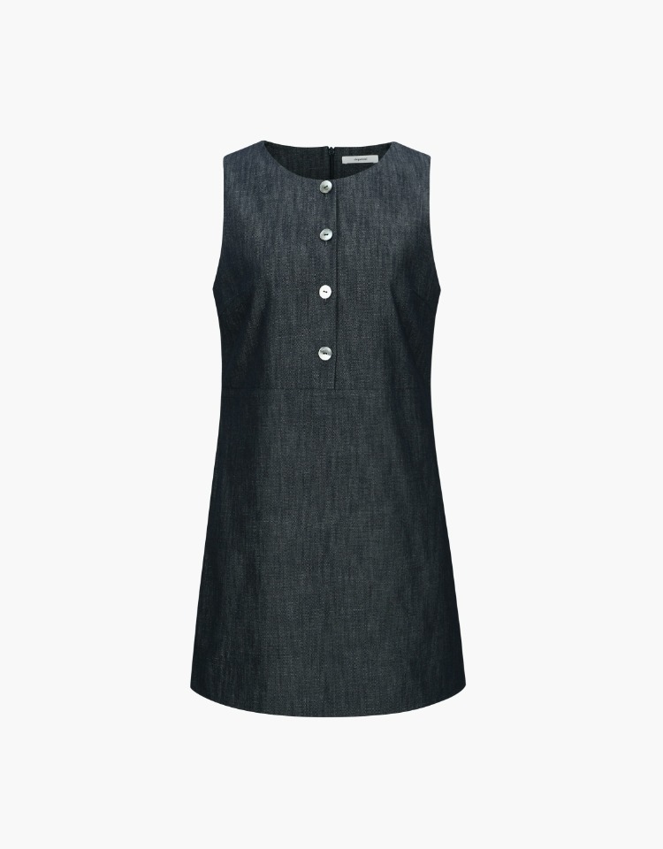 summer sleeveless dress - dark blue