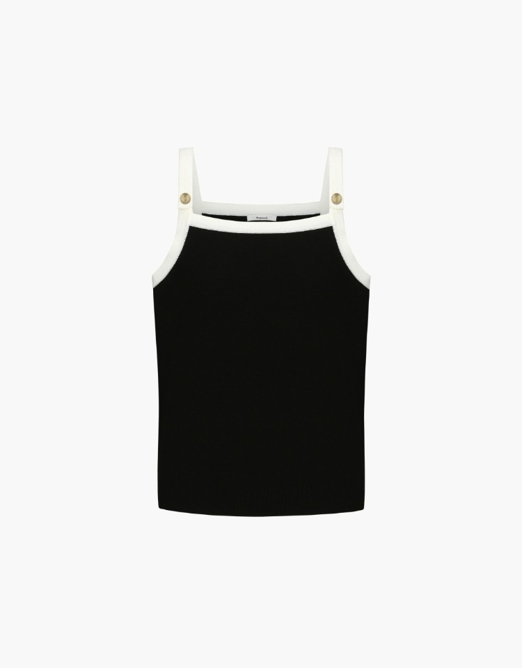 [예약배송 6/22]gold button knit sleeveless - black