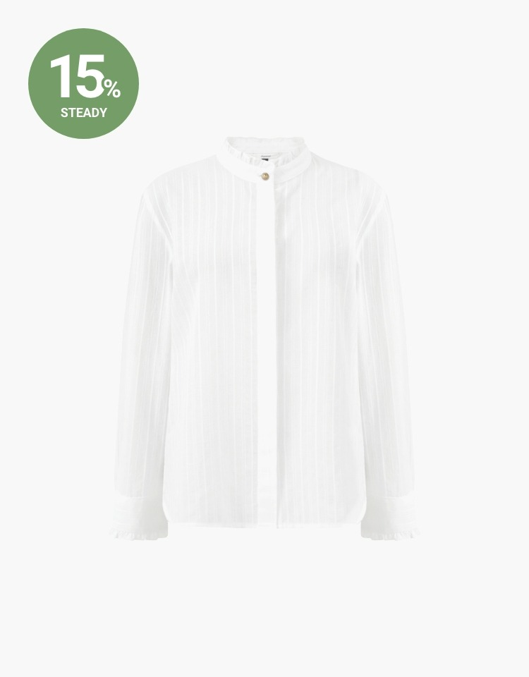 [EVENT 9/18~9/25]gold button frill blouse - white