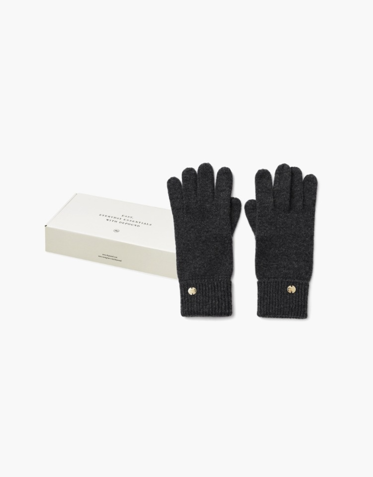 [선물포장]wool knit gloves - charcoal