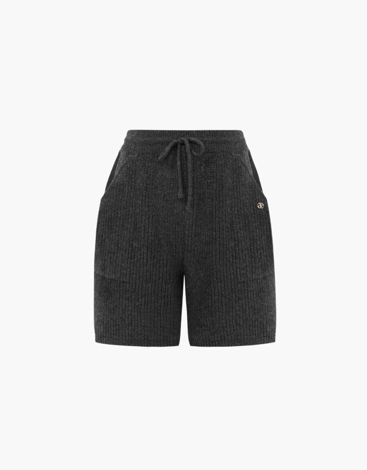 alpaca wool knit shorts - charcoal