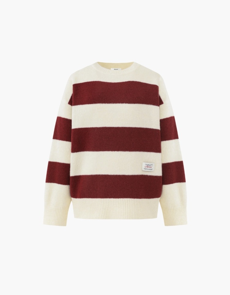 bold stripe color knit - red