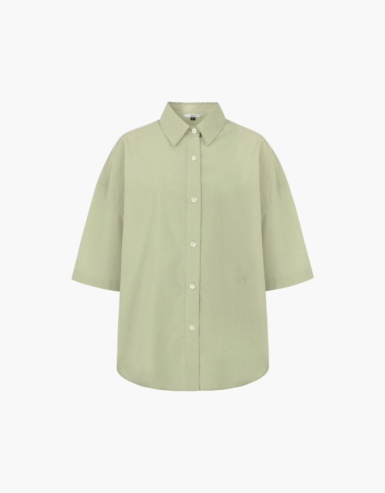 [정채연 착용]half sleeve oversized shirts - mint
