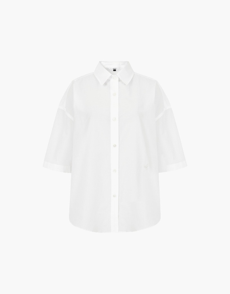 half sleeve oversized shirts - white