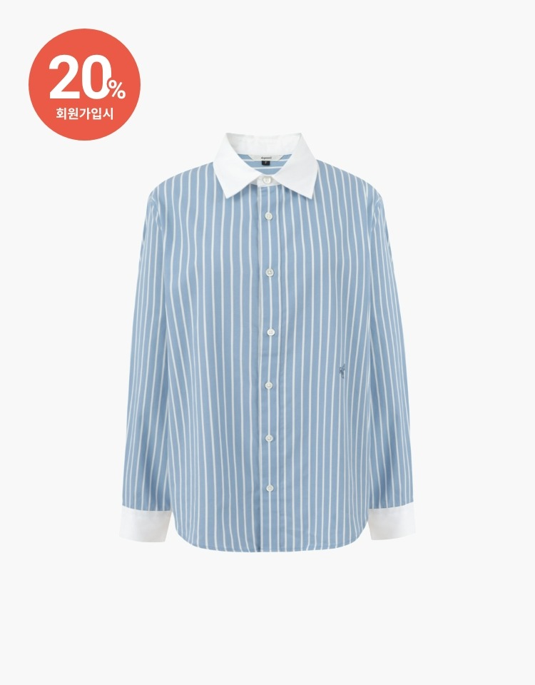 [PRE-ORDER 8/16~8/22]collar point standard shirt (blue stripe)