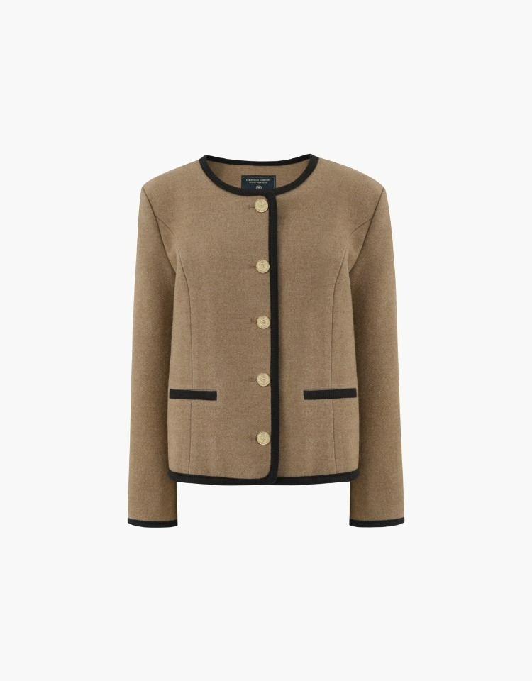 [예약배송 10/19 m size]wool blend tweed jacket (brown)
