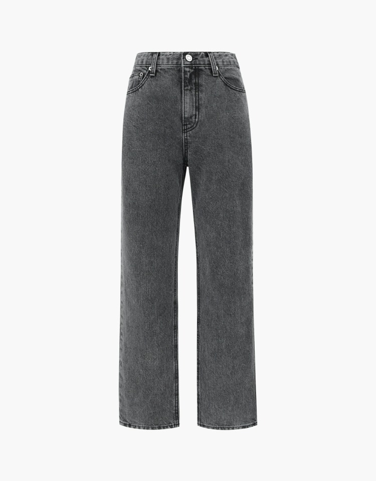 slim straight denim pants (gray)