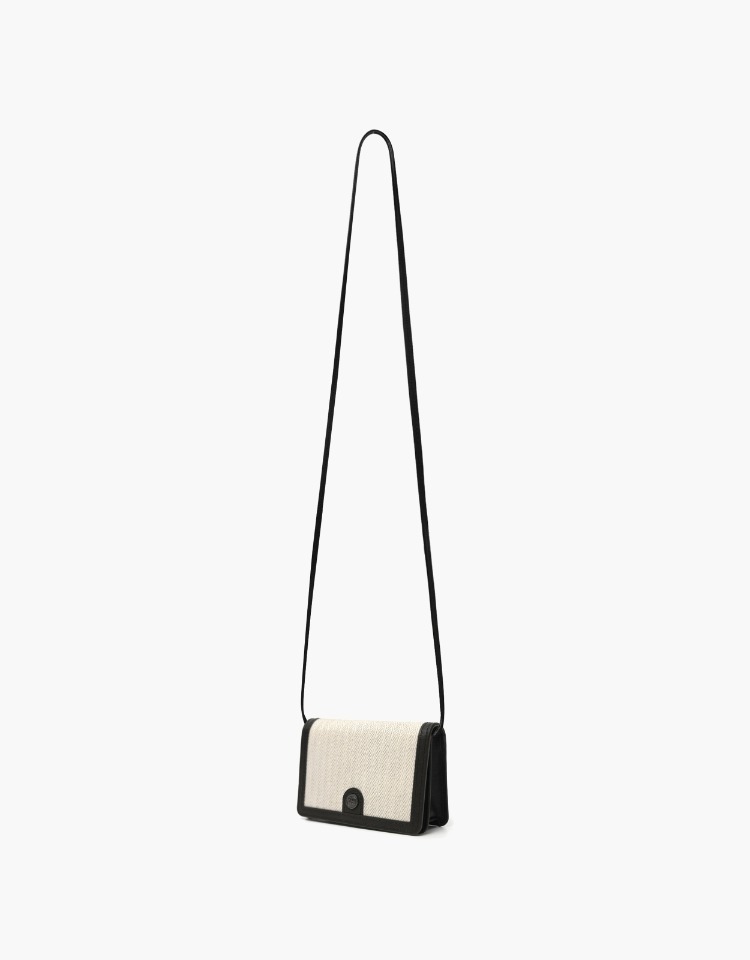 [10% 특가]town bag (mini-wallet) - herringbone ivory