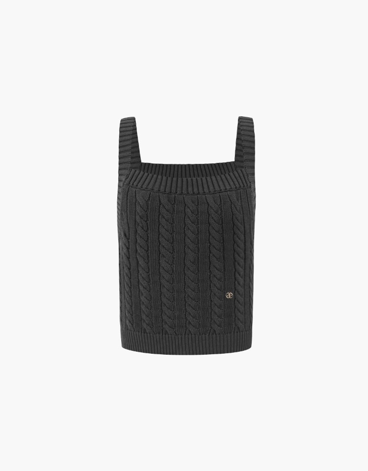 gold charm cable bustier - charcoal