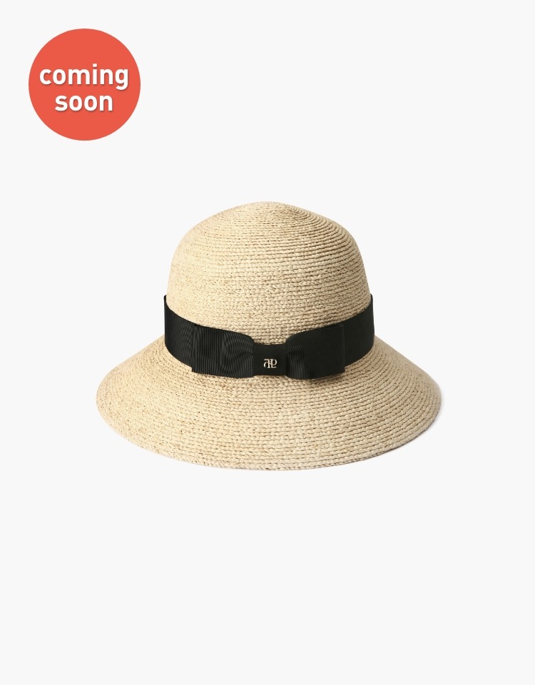 [6/7 11am OPEN]raffia ribbon hat - natural