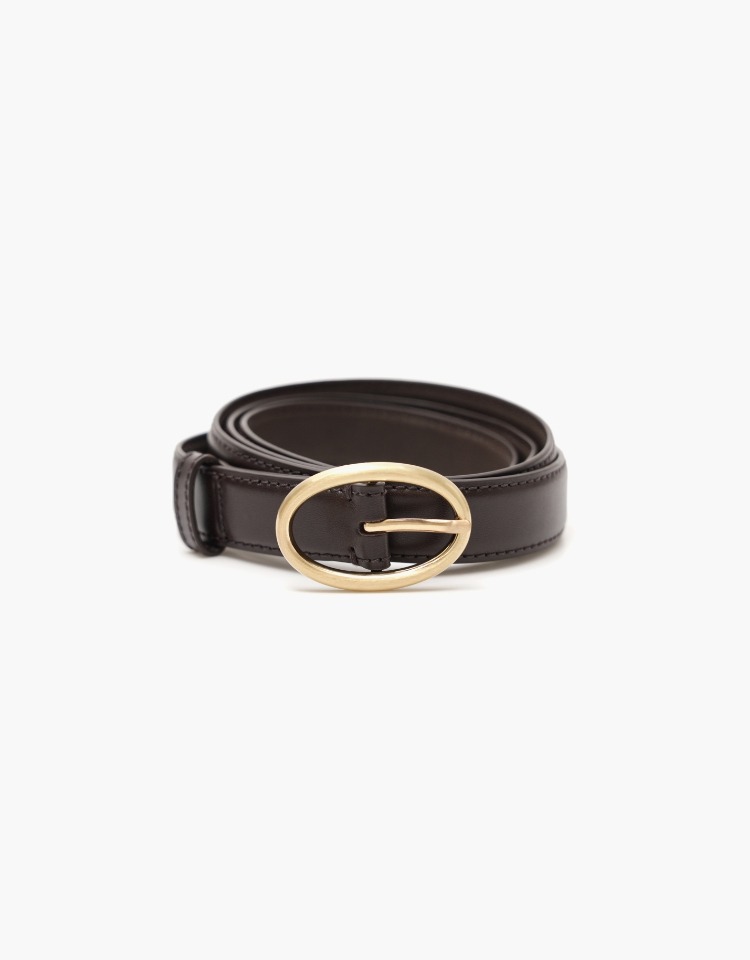 classic leather belt - deep brown