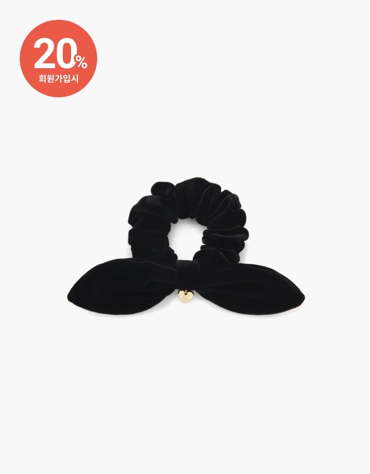 [PRE-ORDER 9/18~9/25]ruban scrunchie - black velvet