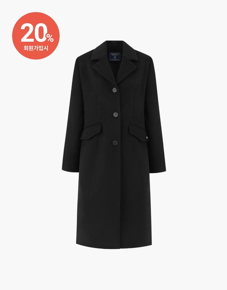 [PRE-ORDER 9/18~9/25]cashmere single coat - black