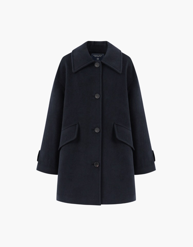 cashmere half coat - navy