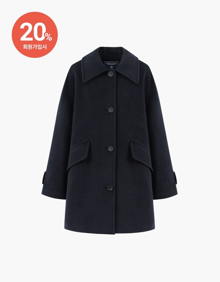 [PRE-ORDER 9/18~9/25]cashmere half coat - navy