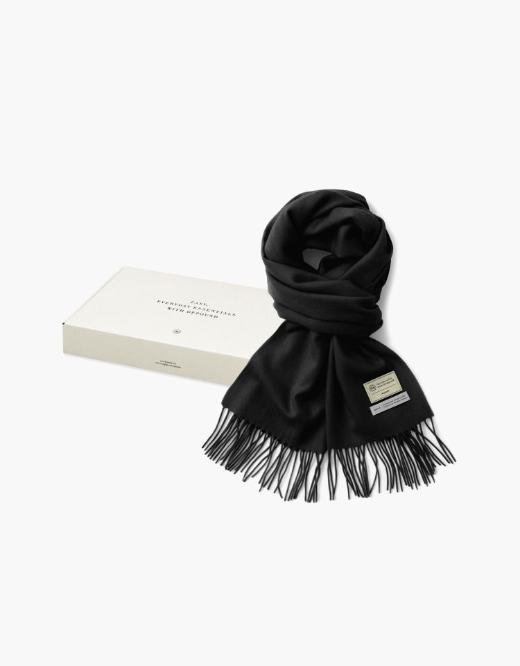 [선물포장]cashmere wool blended muffler - black