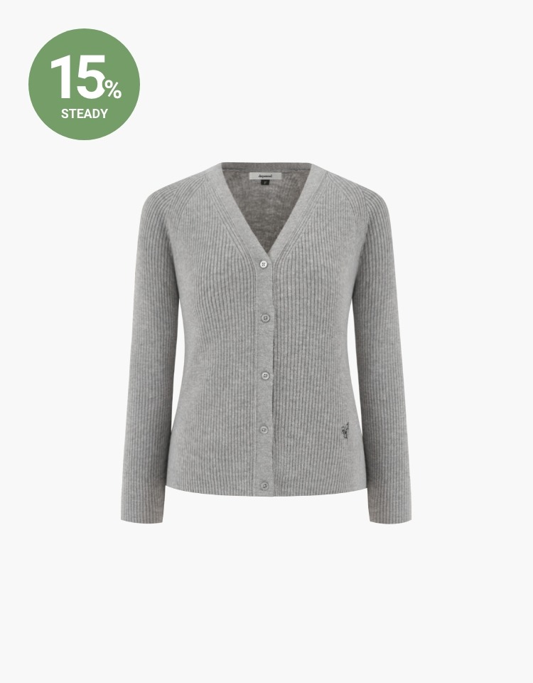 [EVENT 9/18~9/25]cashmere blend V neck cardigan - gray