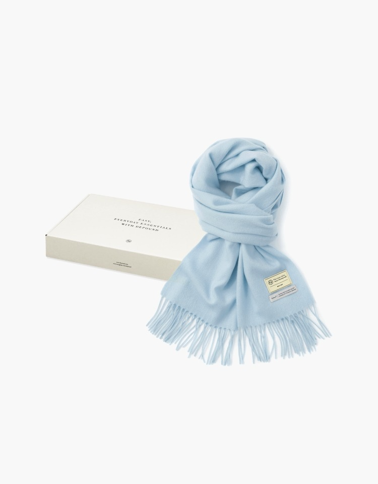 [선물포장]cashmere wool blended muffler - baby blue
