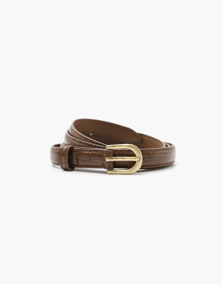 basic leather belt - milk brown