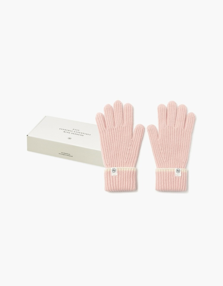 [선물포장]line knit gloves - pink