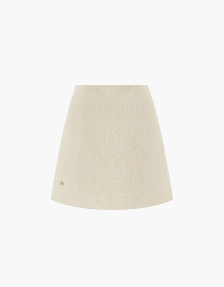 wool mini skirt - light beige