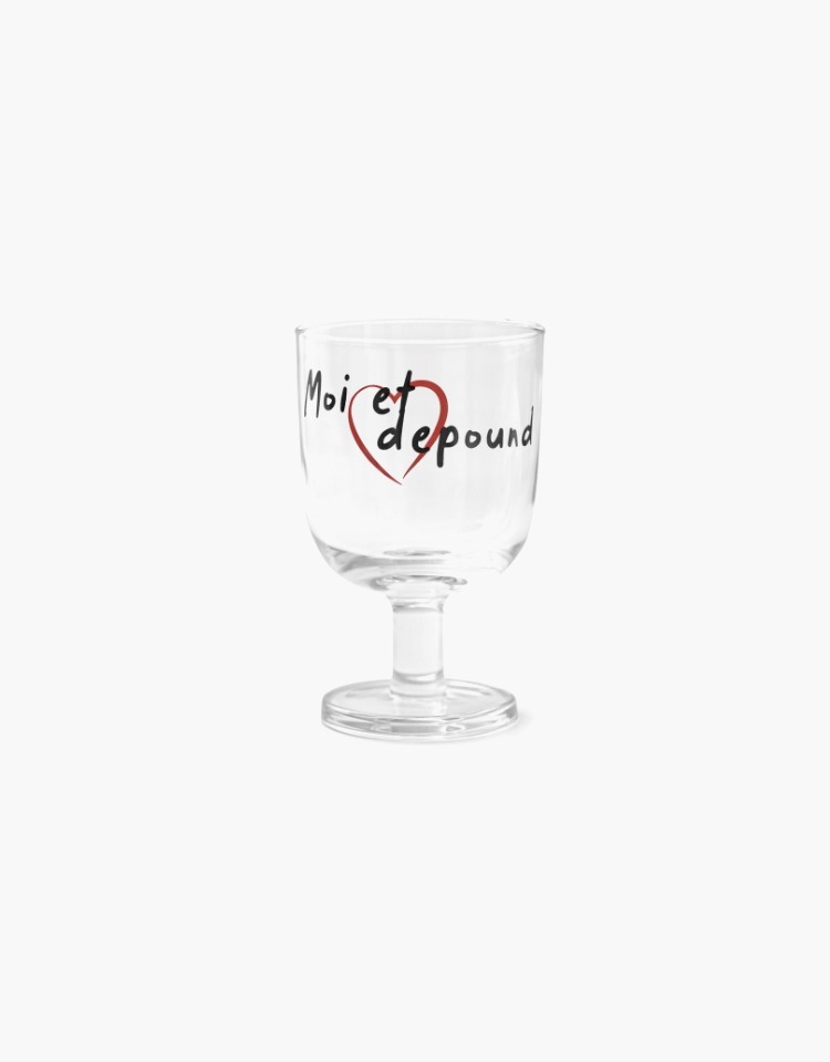 lettering wine glass - red