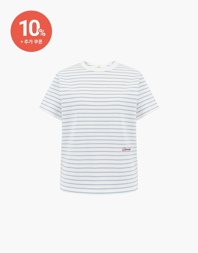 [10% 할인+10% 쿠폰]logo stripe t-shirt - blue stripe