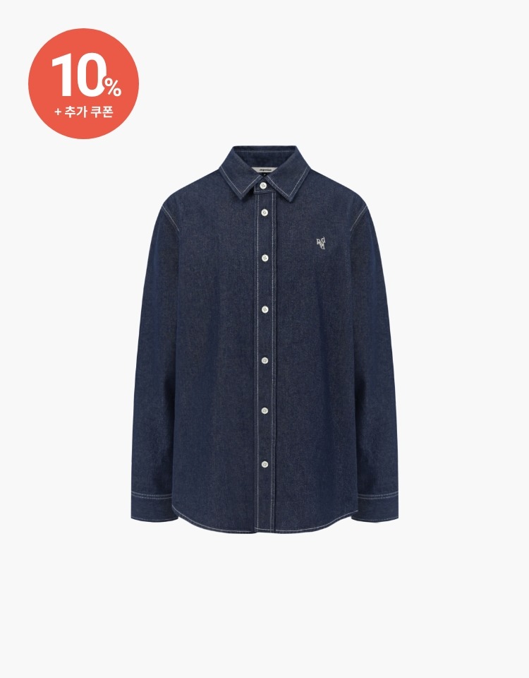 [예약배송 3/12] [10% 할인+10% 쿠폰]standard denim shirts - indigo